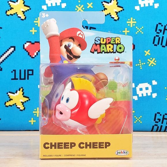 Jakks Pacific Super Mario CHEEP CHEEP 2.5" Nintendo Video Game Collectible New - Picture 1 of 5